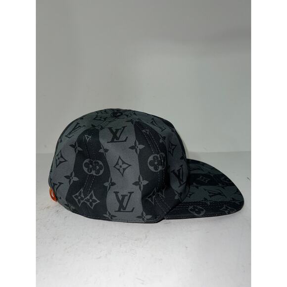 Louis Vuitton Nigo LV Made Black Grey Stripe Logo Sun Cap Baseball Hat 58cm M - Picture 7 of 9